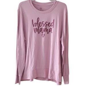 Positive Tees Pink 'Blessed Mama' Long Sleeve Shirt Size XXL (20)